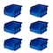 Triton Products Stacking Hanging Interlocking Bins, Polypropylene, Blue, 5-3/8" L x 4-1/8" W x 3" H, 6 CT 3-210B-6 - alternate 1